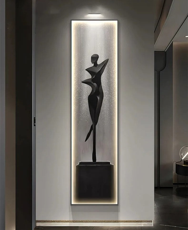 Arte murale astratta con illuminazione LED integrata