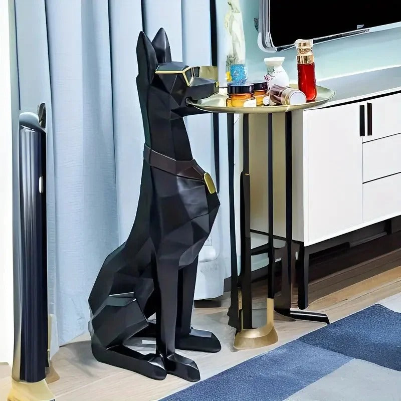 Tavolino Decorativo a Forma di Dobermann Moderno