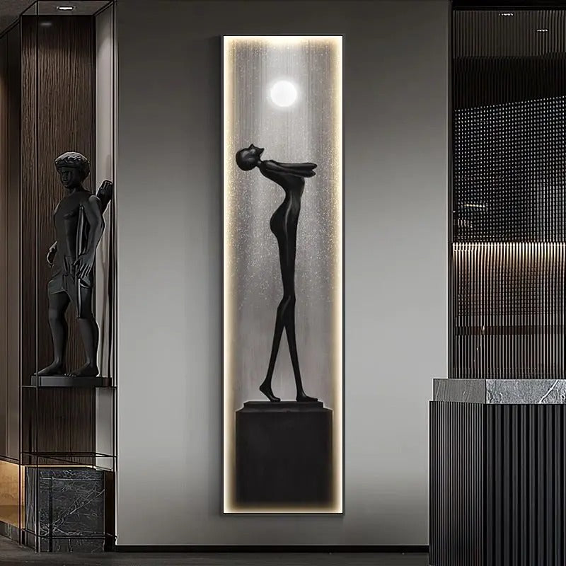 Arte murale astratta con illuminazione LED integrata