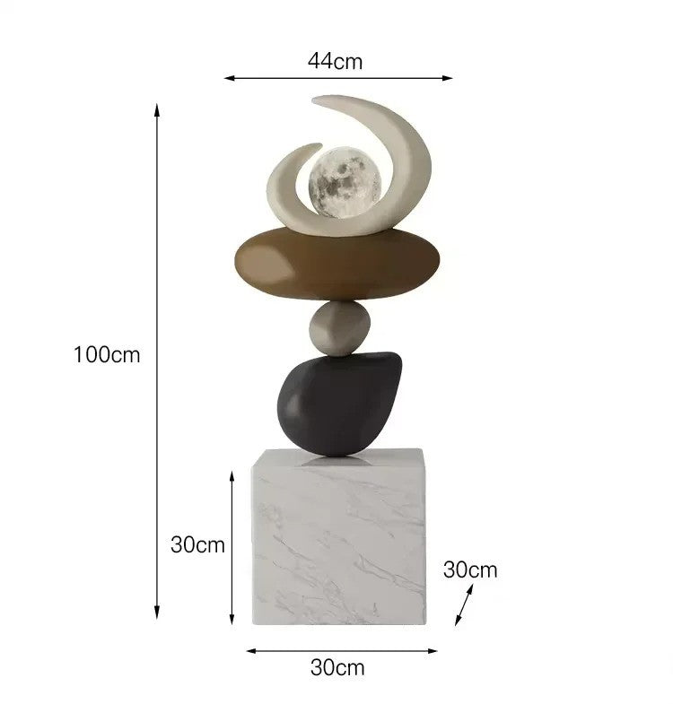 Lampada da Terra Scultorea Equilibrio Lunare