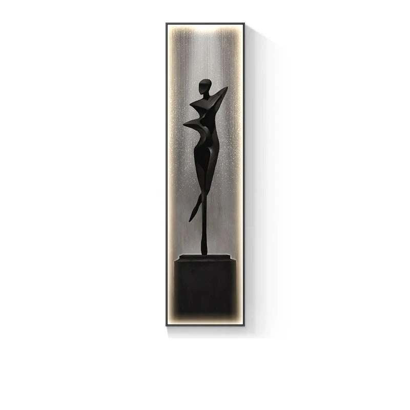 Arte murale astratta con illuminazione LED integrata