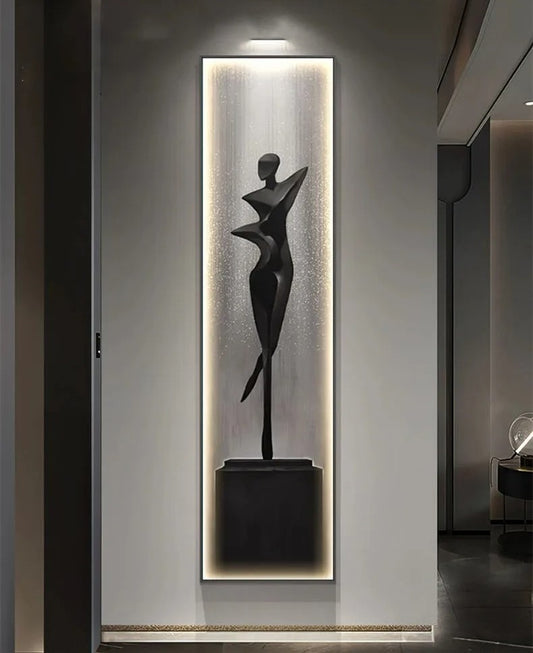 Arte murale astratta con illuminazione LED integrata