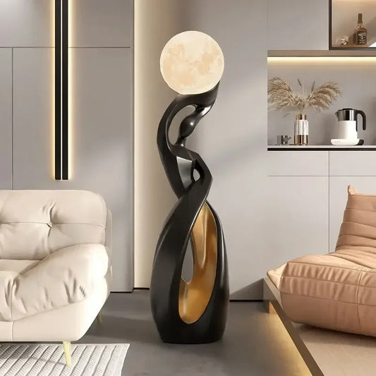 Lampada da Terra Scultorea Luna Eterna