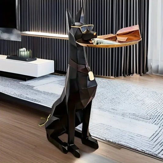 Tavolino Decorativo a Forma di Dobermann Moderno