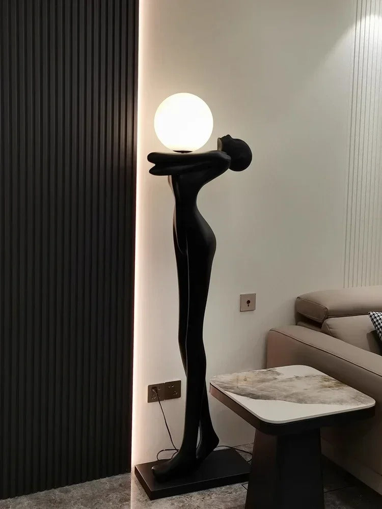 Lampada da Terra Scultorea Eclissi di Luce