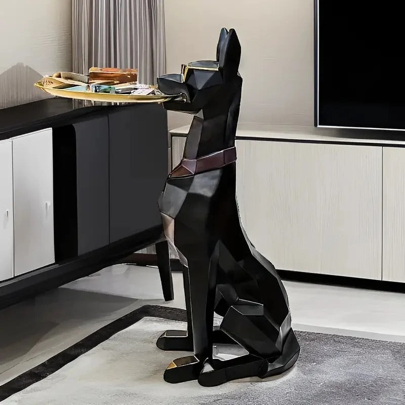 Tavolino Decorativo a Forma di Dobermann Moderno