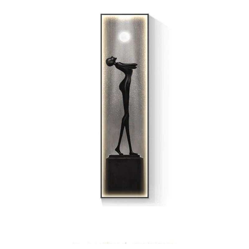 Arte murale astratta con illuminazione LED integrata